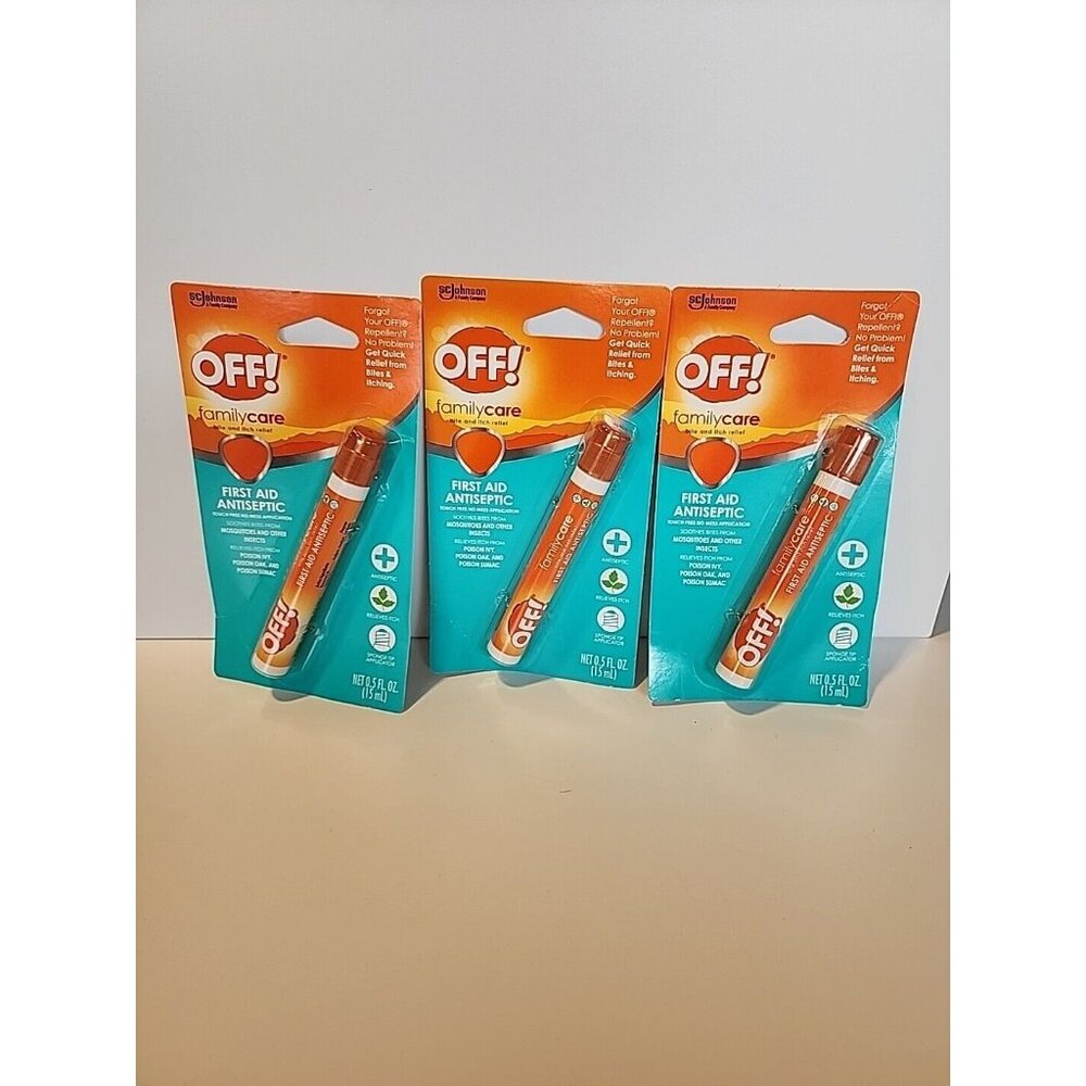 OFF! FamilyCare Bite and Itch Relief Pen Exp 08/26 First Aid Antiseptic Lot Of 3